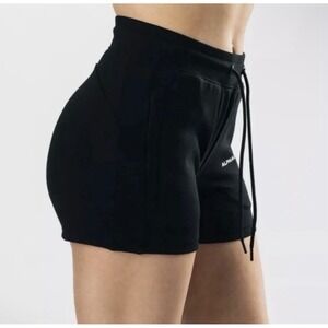 Alphalete Womens Essential Core Blackout Sweat Shorts Gym Workout Athletic S